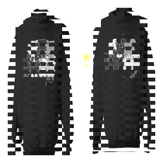 ねこさん『ウチノネコドコ』ハチワレ 黒猫 三毛猫 白猫 Neko【どうぶつフレンズ】フキゲンネコ 猫 動物 イラスト スウェットシャツ - Kawaiitshirt