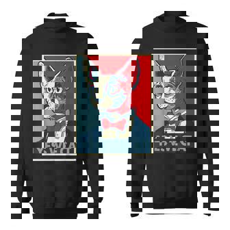 はい、私たちは面白い猫を社長として猫好きの猫好きの猫ルール面白い スウェットシャツ - Kawaiitshirt