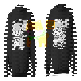 まめしばくん《唐草袋》 柴犬【どうぶつフレンズ】豆柴 ゆるくて かわいい 面白い 動物 キャラクター イラスト スウェットシャツ - Kawaiitshirt