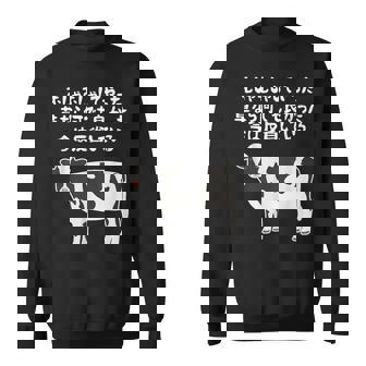 むしゃむしゃしてやった おもしろ ユーモア ジョーク 牛 むしゃくしゃしてやった スウェットシャツ - Kawaiitshirt