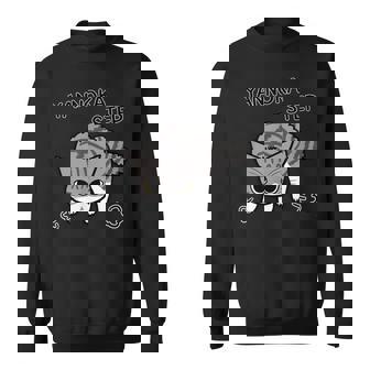 やんのかステップねこ 英語ver キジ白猫 かわいい 猫好き 動物 スウェットシャツ - Kawaiitshirt