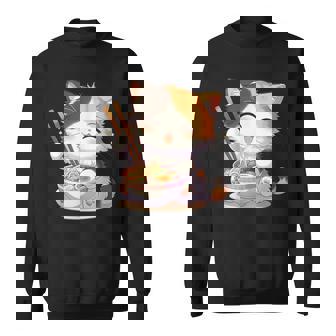 わがまま猫 ねこ ラーメン好き かわいい おもしろ マンガ スウェットシャツ - Kawaiitshirt