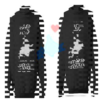 アイラブ・北海道（I Love ハート）地図【47都道府県】ジモtティ Jimo-T 地元愛 お土産 面白 スウェットシャツ - Kawaiitshirt