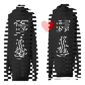 アイラブ・温泉 温泉マーク お風呂 銭湯 記号 お土産 旅行 ハート スタッフ メッセージ・面白 スウェットシャツ - Kawaiitshirt