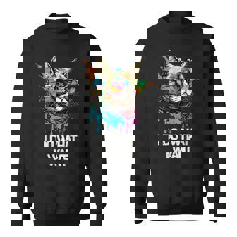 アイ・ドゥー・ホワット・アイ・ワント キャット・ウィズ・サングラス スウェットシャツ - Kawaiitshirt