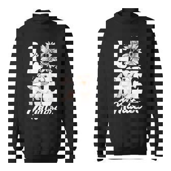 アイ・ラブ・マルチーズ・ドッグ・オーナー・ファニー・ポー・プリント・サンフラワー・ラバー スウェットシャツ - Kawaiitshirt