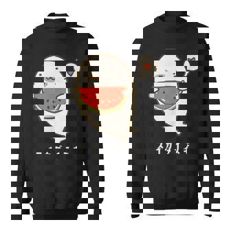 アザラシ 海豹 すいか スイカ大好き アザラシ かわいい イラスト アザラシ好き スイカ イラスト 手書き スウェットシャツ - Kawaiitshirt