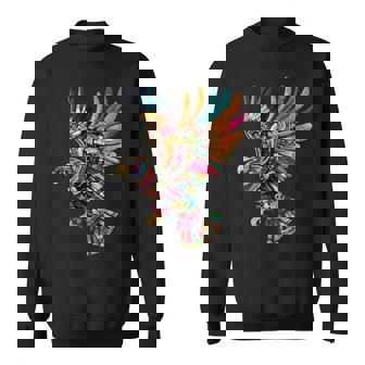 アステカ メキシコ神話 羽をつけた蛇 鷲 マヤ人 スウェットシャツ - Kawaiitshirt