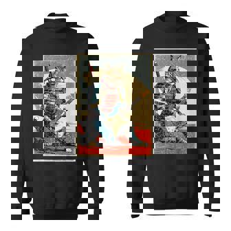 アニメ 日本の侍猫 エレキギターを弾くアートワーク スウェットシャツ - Kawaiitshirt