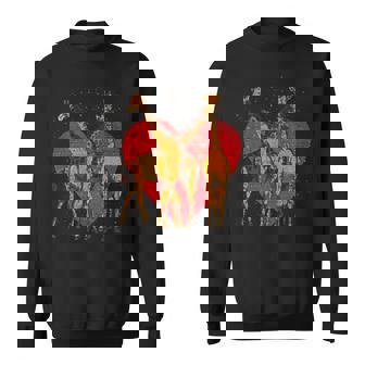 アフリカ サファリ アニマル ハート バレンタインデー ギフト ラブ キリン スウェットシャツ - Kawaiitshirt