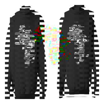 アフリカの地図-アフリカの国の旗の贈り物が付いているアフリカの地図 スウェットシャツ - Kawaiitshirt