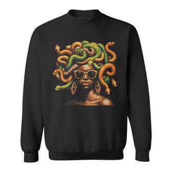 アフロ ブラック メラニン スキントーン メデューサ ヘビ ヘアスタイル スウェットシャツ - Kawaiitshirt