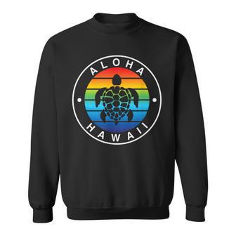 アロハ ハワイ ハワイアン ウミガメ ビーチ オーシャン レインボー ホヌ スウェットシャツ - Kawaiitshirt
