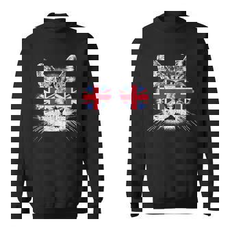 イギリス ユニオンジャック フラッグ イギリス 猫 イギリス スウェットシャツ - Kawaiitshirt