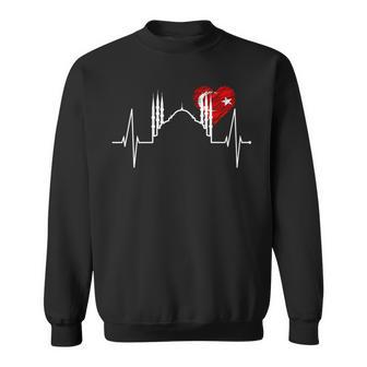 イスタンブールのスカイライン Heartbeat Turkey ブルーモスク Heart Istanbul 長袖tシャツ スウェットシャツ - Kawaiitshirt