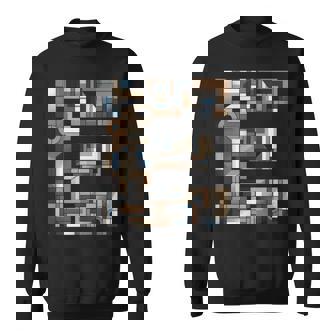 イニシャル 名前 文字 E アルファベット キュービズム アートスタイル 長袖tシャツ スウェットシャツ - Kawaiitshirt