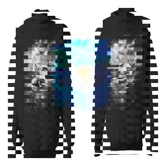 イルカと北のシロクマ、ライトとイルカ スウェットシャツ - Kawaiitshirt