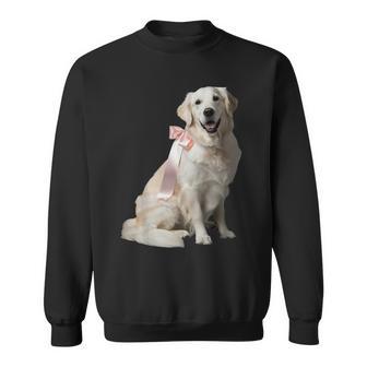 イングリッシュクリーム ゴールデンレトリバー 子犬 ピンク リボン クリーン ガール スウェットシャツ - Kawaiitshirt