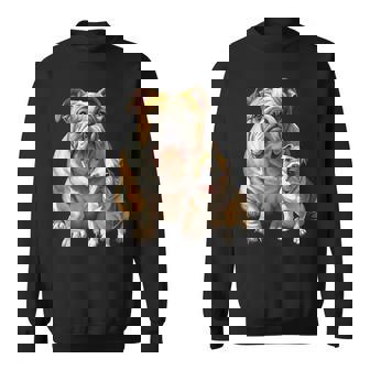 イングリッシュブルドッグの子犬とイングリッシュブルドッグ スウェットシャツ - Kawaiitshirt