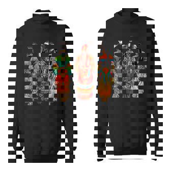 インディアン族 ネイティブアメリカン フェザーヘッドドレス インディアンチーフ スウェットシャツ - Kawaiitshirt