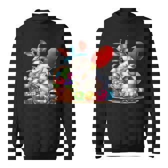 イースターバニー卓球ウサギイースターエッグ卓球 スウェットシャツ - Kawaiitshirt