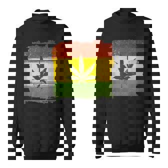 ウィード マリファナ ガンジャ リーフ ラスタ フラッグ 大麻 恋人 ギフト スウェットシャツ - Kawaiitshirt