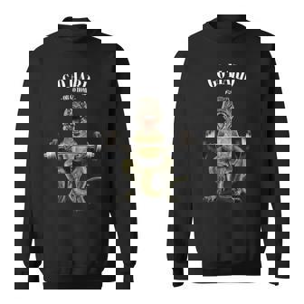 ウェイトリフティング 筋トレ バーベル やる気がないなら家に帰れ 恐竜 ティラノザウルス スウェットシャツ - Kawaiitshirt