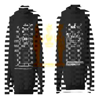 エジプト トリニティ ゴールデンホルス オシリスとイシスの像 スウェットシャツ - Kawaiitshirt