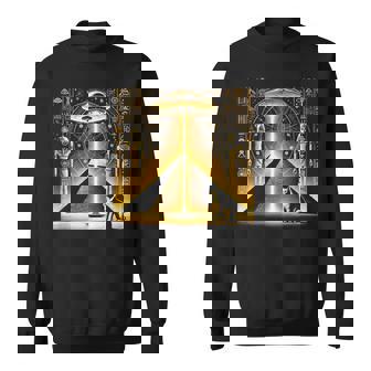 エジプトピラミッドufo猫と光エネルギー Egypt Ufo Pyramid Beam スウェットシャツ - Kawaiitshirt