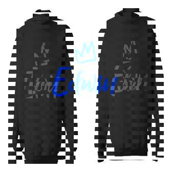 エドウィン ザ・キングブルークラウン&ネーム 男性用 エドウィンと呼ばれる スウェットシャツ - Kawaiitshirt