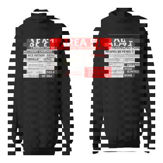 エリア51 フェイクミリタリーサイン スウェットシャツ - Kawaiitshirt