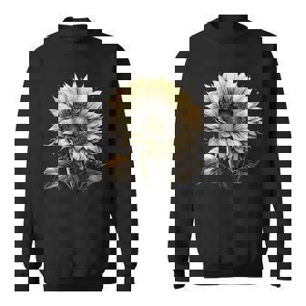 エレガントなビンテージひまわり植物芸術 スウェットシャツ - Kawaiitshirt