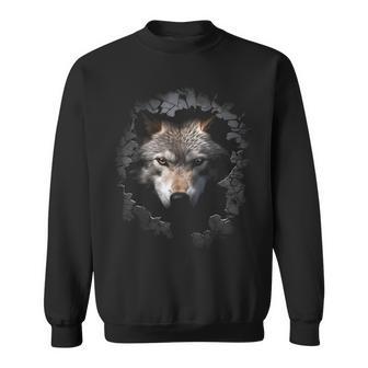 オオカミ イラスト 抽象画 動物 プリント グラフィック オオカミ スウェットシャツ - Kawaiitshirt