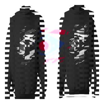 オハイオ州オハイオ州立大学 破れ加工 オハイオ州旗 スウェットシャツ - Kawaiitshirt
