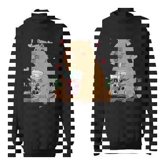 カピバラ ボバ バブルティー キッズ ガールズ キッズ カワイイ カピバラ スウェットシャツ - Kawaiitshirt