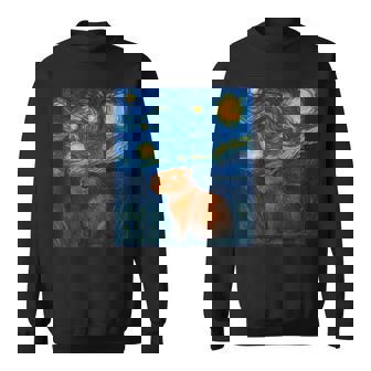 カピバラヴァンゴッホスターリーナイト スウェットシャツ - Kawaiitshirt