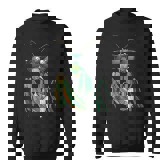 カマキリのサングラスをかぶったコスチュームファニーバグ昆虫 スウェットシャツ - Kawaiitshirt