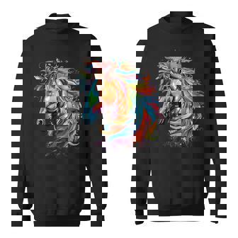 カラフルなアイルランドのドラフト馬愛好家スプラッシュアート スウェットシャツ - Kawaiitshirt