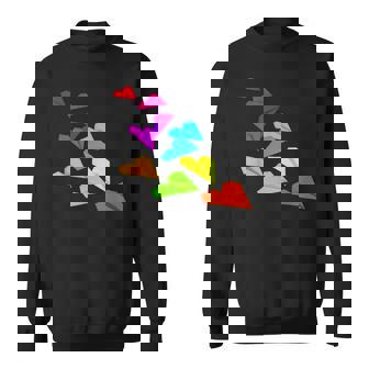 カラフルな紙飛行機デザイン 飛行機愛好家向け スウェットシャツ - Kawaiitshirt