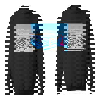 カリフォルニアの桟橋からのカラフルな海の景色 スウェットシャツ - Kawaiitshirt