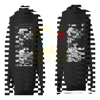 カワウソ 神奈川波 おもしろサーフアニマル スウェットシャツ - Kawaiitshirt