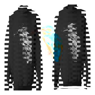 カワセミ 鳥 野生動物 動物 水彩 芸術的 ペインティング スウェットシャツ - Kawaiitshirt