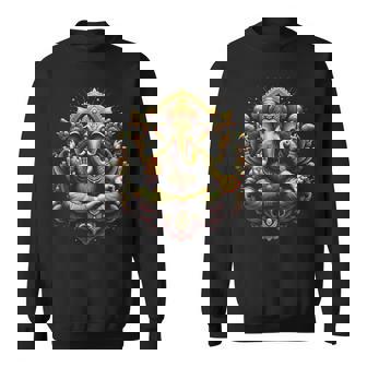 ガネーシュ ヨガ ヒンドゥー教 象 神 ガネーシャ プージャ ナマステ スウェットシャツ - Kawaiitshirt