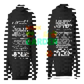 ガーデニング 犬 ペット好き 庭師 庭 ペット ギフト 植物 スウェットシャツ - Kawaiitshirt
