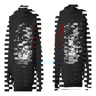 キツネ 妖怪 白狐 幽霊 浮世絵 ヴィンテージ スウェットシャツ - Kawaiitshirt