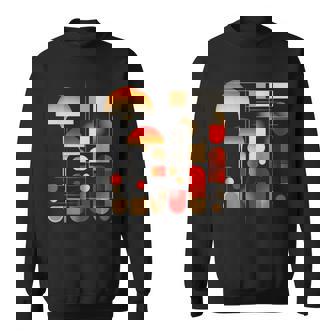 キノコ 幾何学 アート イラスト グラフィック キノコ スウェットシャツ - Kawaiitshirt