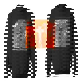 キリスト教のメッセージ イエス 十字架 愛 グラフィティ アート 絵画 スウェットシャツ - Kawaiitshirt