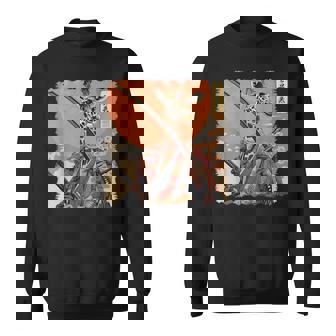 キリン 動物 日本美術 侍 浮世絵 スウェットシャツ - Kawaiitshirt