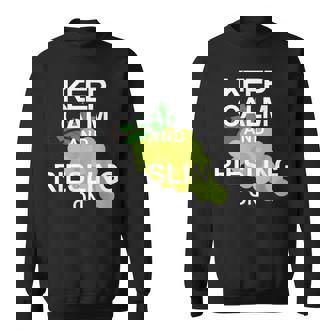 キープ・カームとリースリング・オン・ワイン スウェットシャツ - Kawaiitshirt