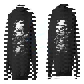 ギター ロック音楽を備えたヘビー ロック メタル パンダ スウェットシャツ - Kawaiitshirt